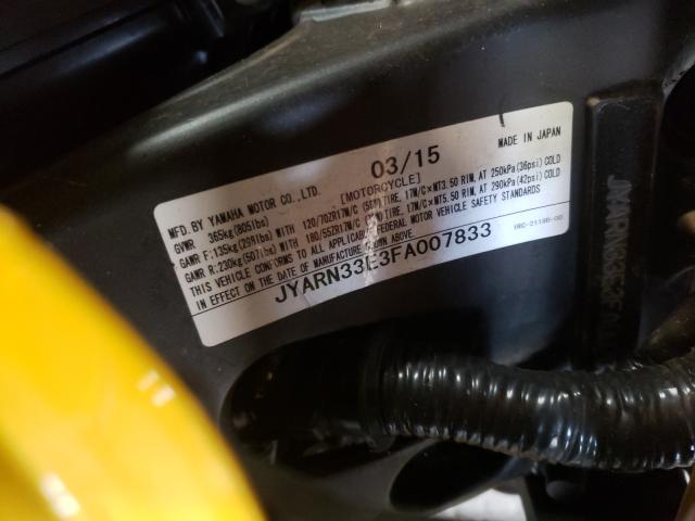 2015 YAMAHA FZ09 JYARN33E3FA007833