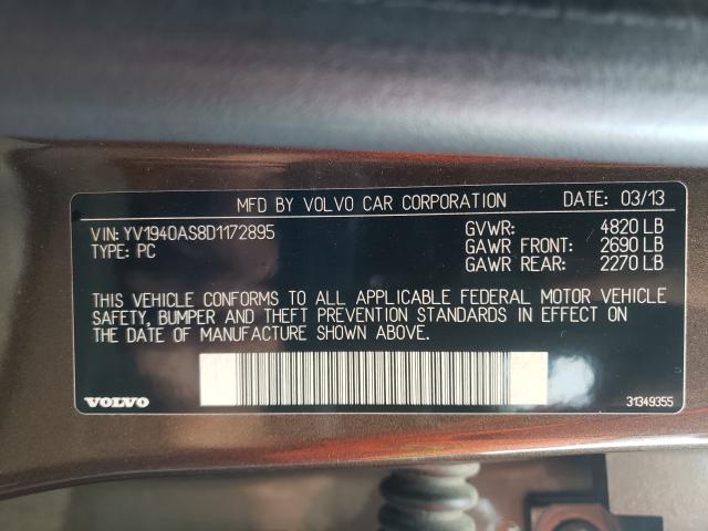 2013 VOLVO S80 3.2 YV1940AS8D1172895