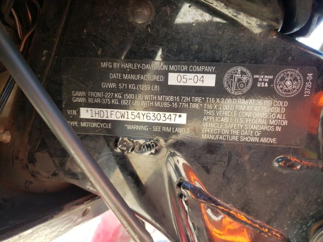 2004 HARLEY-DAVIDSON FLHTCUI 1HD1FCW154Y630347