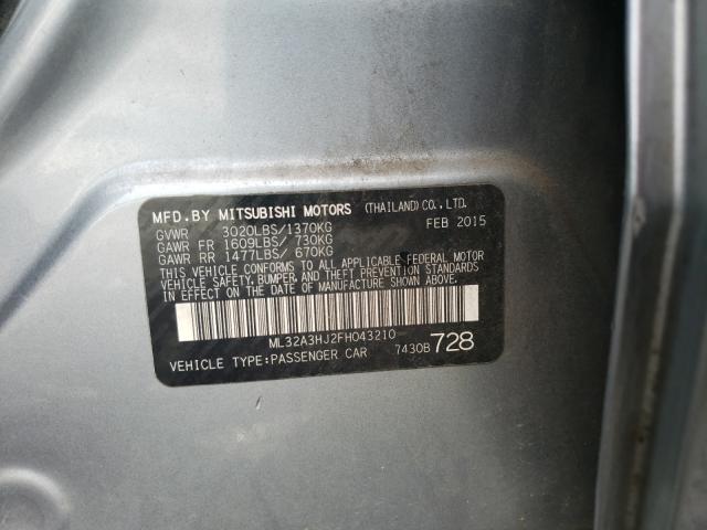 2015 MITSUBISHI MIRAGE DE ML32A3HJ2FH043210