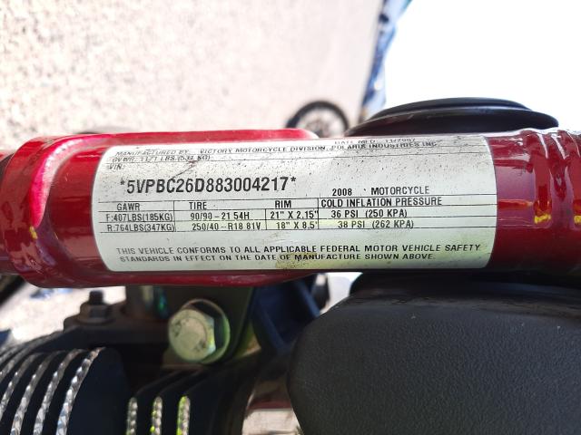 2008 VICTORY MOTORCYCLES NESS JACKP 5VPBC26D883004217