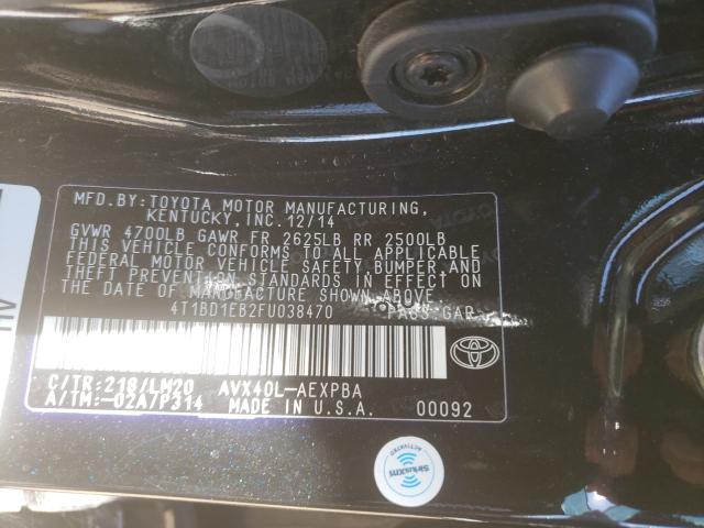 2015 TOYOTA AVALON HYB 4T1BD1EB2FU038470