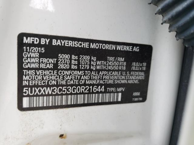 2016 BMW X4 XDRIVE2 5UXXW3C53G0R21644