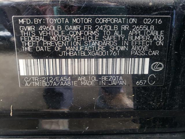 2016 LEXUS GS 200T BA JTHBA1BLXGA001761