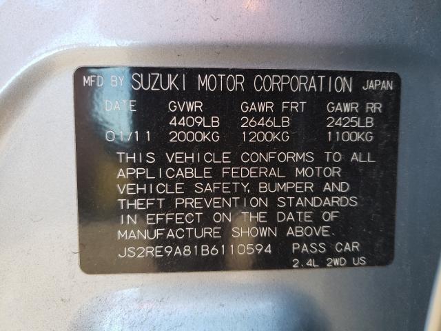2011 SUZUKI KIZASHI SP JS2RE9A81B6110594