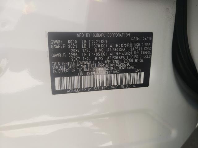 2019 SUBARU ASCENT TOU 4S4WMARD3K3471082