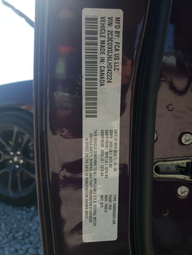 Auction sale of the 2020 DODGE CHARGER , vin: 2C3CDXGJ6LH242224, lot number: 56405621