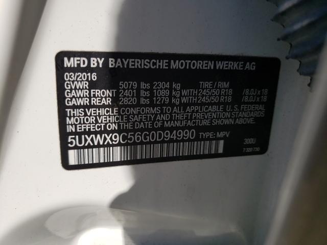 2016 BMW X3 XDRIVE 5UXWX9C56G0D94990