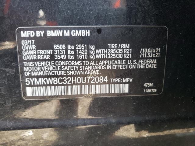 2017 BMW X6 M 5YMKW8C32H0U72084