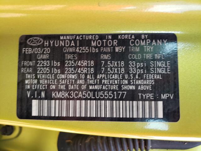 2020 HYUNDAI KONA LIMIT KM8K3CA50LU555177