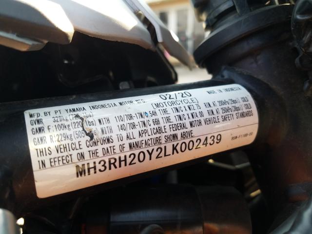 2020 YAMAHA MT-03 MH3RH20Y2LK002439