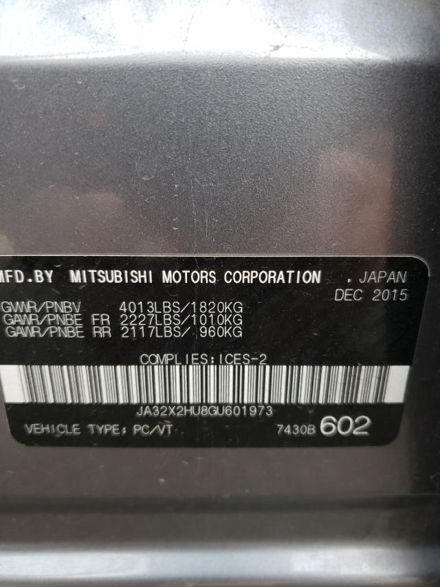 2016 Mitsubishi Lancer Spo 2.0L(VIN: JA32X2HU8GU601973