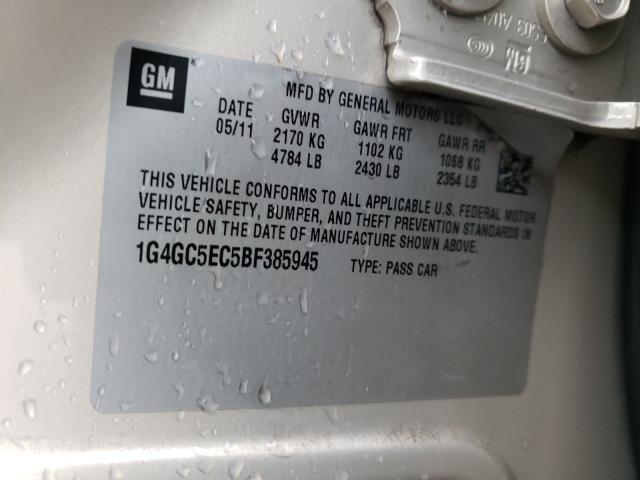 2011 BUICK LACROSSE C 1G4GC5EC5BF385945