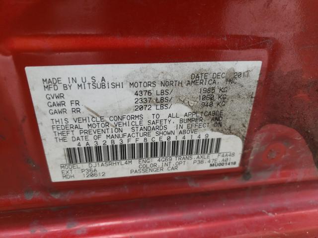 2012 MITSUBISHI GALANT ES 4A32B3FF8CE014149