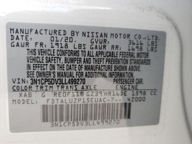 2020 NISSAN KICKS SR 3N1CP5DV3LL499270