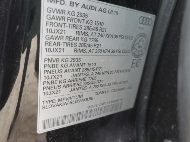 2019 AUDI Q8 PRESTIG WA1CVAF11KD006416