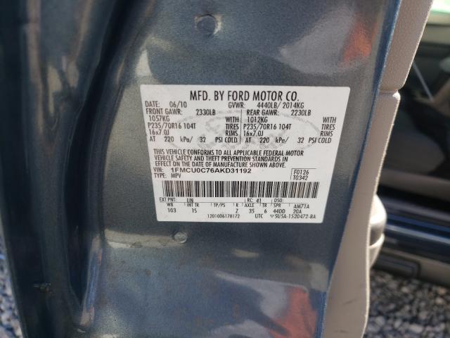 2010 FORD ESCAPE XLS 1FMCU0C76AKD31192