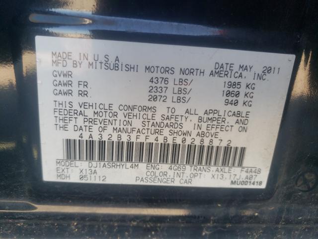 2011 MITSUBISHI GALANT ES 4A32B3FF4BE028872