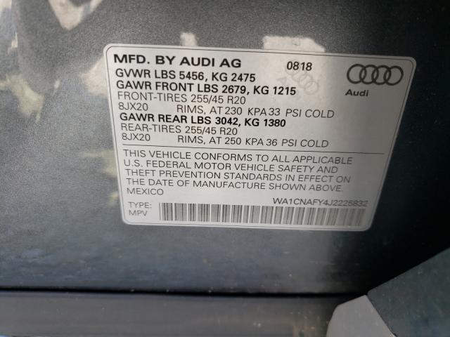 2018 AUDI Q5 PRESTIG WA1CNAFY4J2225832