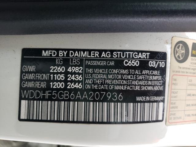 2010 MERCEDES-BENZ E350 WDDHF5GB6AA207936