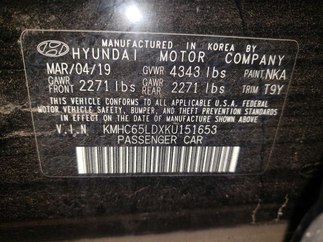 2019 HYUNDAI IONIQ KMHC65LDXKU151653