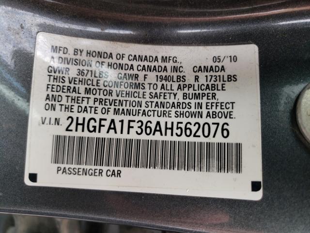 2010 HONDA CIVIC VP 2HGFA1F36AH562076