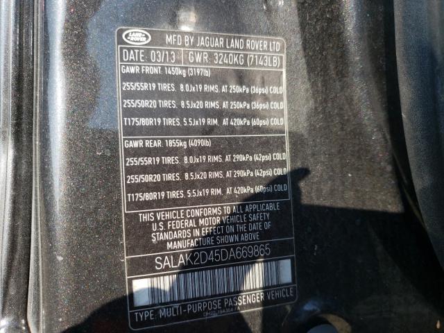 2013 LAND ROVER LR4 HSE LU SALAK2D45DA669865