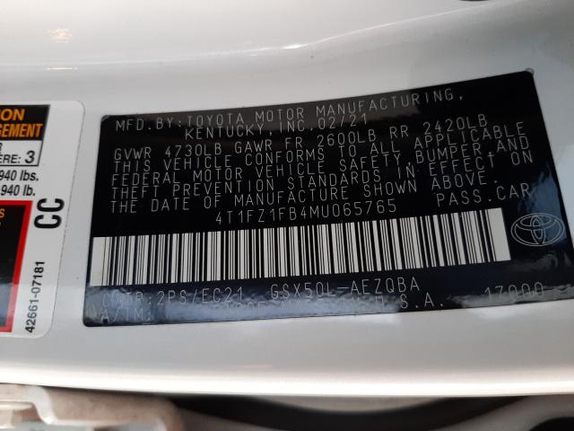 2021 TOYOTA AVALON TRD 4T1FZ1FB4MU065765
