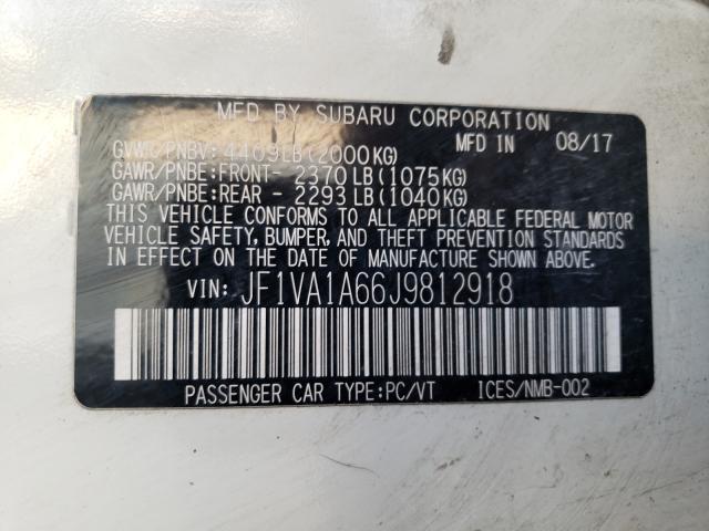 2018 SUBARU WRX JF1VA1A66J9812918