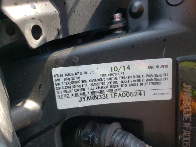 2015 YAMAHA FZ09 JYARN33E1FA005241