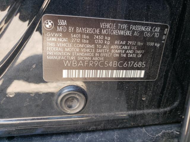 2011 BMW 550 I WBAFR9C54BC617685