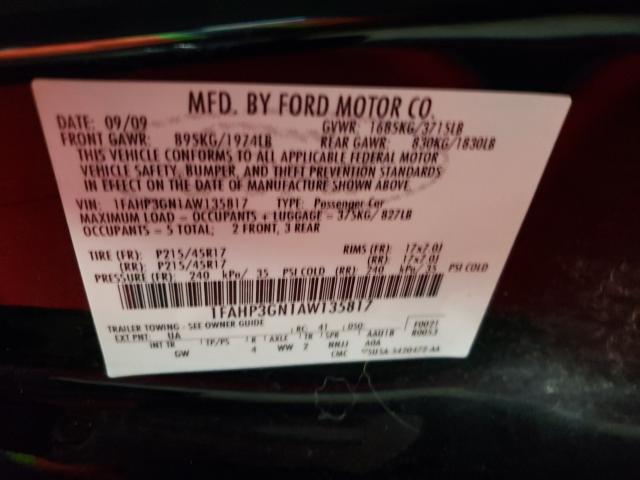 2010 FORD FOCUS SES 1FAHP3GN1AW135817