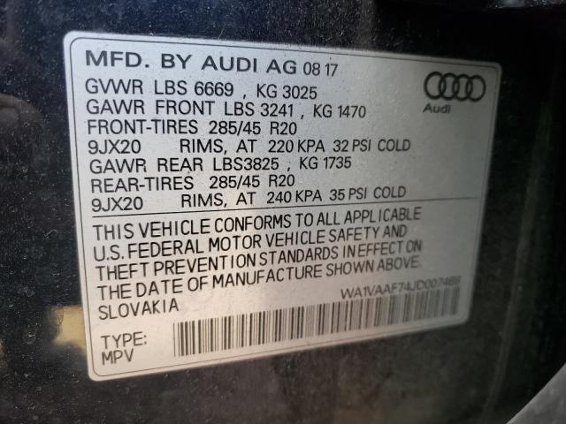 VIN WA1VAAF74JD007468 2018 Audi Q7, Prestige no.10