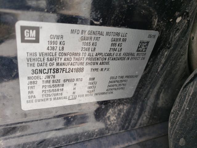 2015 CHEVROLET TRAX LTZ 3GNCJTSB7FL241888