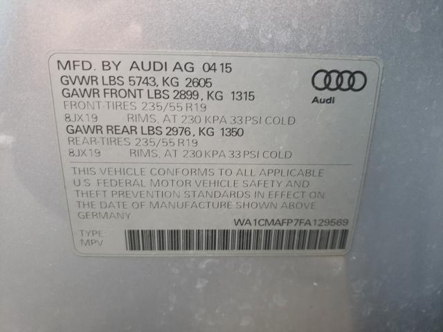 2015 AUDI Q5 TDI PRE WA1CMAFP7FA129569