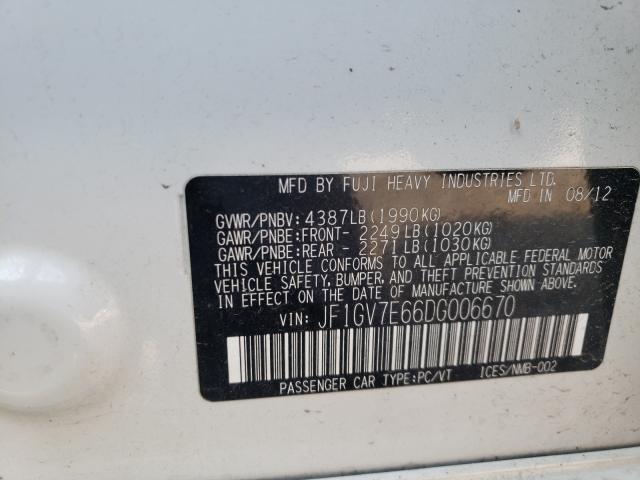 2013 SUBARU IMPREZA WR JF1GV7E66DG006670