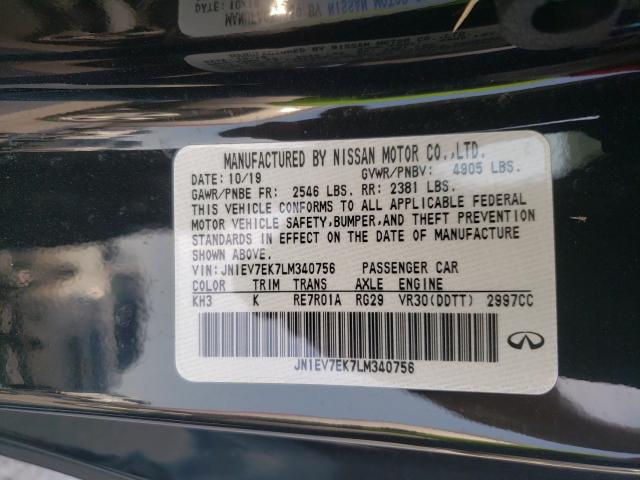 2020 INFINITI Q60 PURE JN1EV7EK7LM340756
