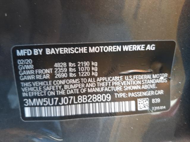 2020 BMW M340I 3MW5U7J07L8B28809