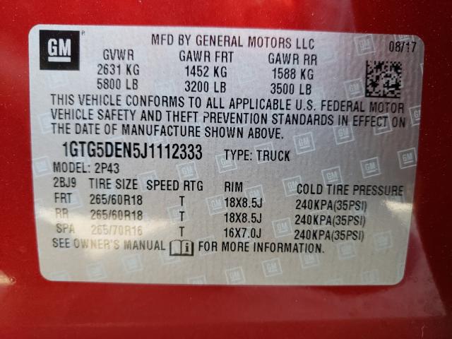 2018 GMC CANYON SLT 1GTG5DEN5J1112333