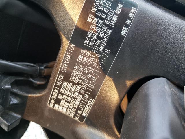 2021 SUZUKI GSX-R1000 JS1DM11B5M7100078