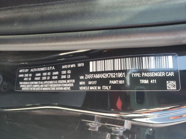 2019 ALFA ROMEO GIULIA ZARFAMAN2K7621961