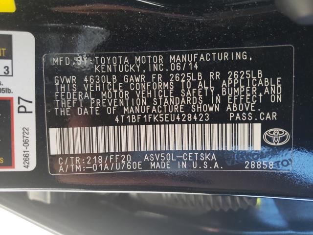 2014 TOYOTA CAMRY L/SE 4T1BF1FK5EU428423