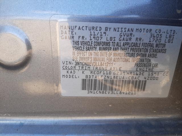 2020 NISSAN VERSA SV 3N1CN8EV3LL841211