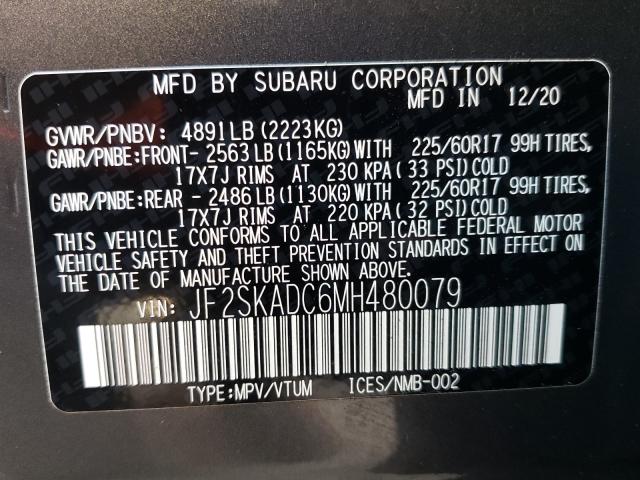 2021 SUBARU FORESTER JF2SKADC6MH480079