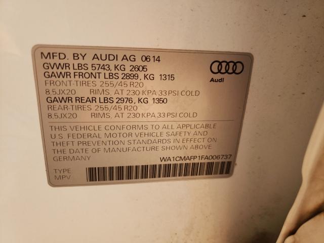 2015 AUDI Q5 TDI PRE WA1CMAFP1FA006737