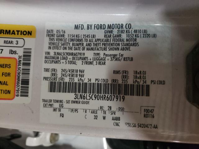 2017 LINCOLN MKZ SELECT 3LN6L5C90HR607919