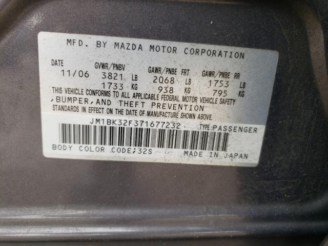 VIN 5UX23EM00P9P92033 2007 MAZDA 3 no.10