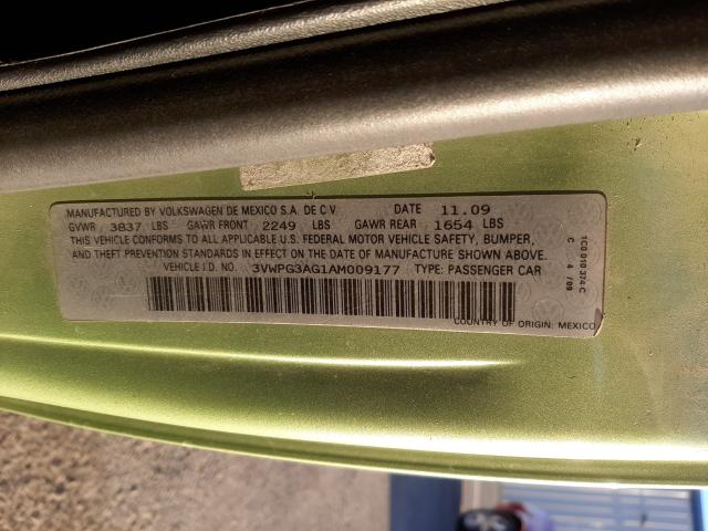 2010 VOLKSWAGEN NEW BEETLE 3VWPG3AG1AM009177