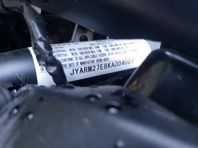 2019 YAMAHA MT07 JYARM27E8KA004007