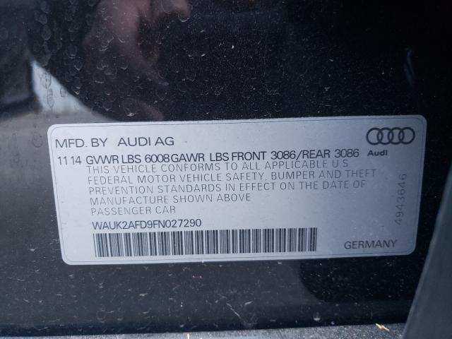 2015 AUDI S8 QUATTRO WAUK2AFD9FN027290